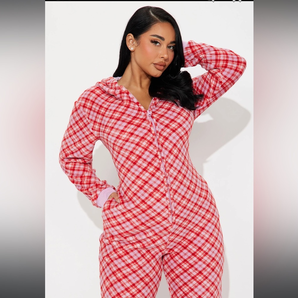 Cozy Cuddles Plush PJ Jumpsuit Onesie - Pink/combo